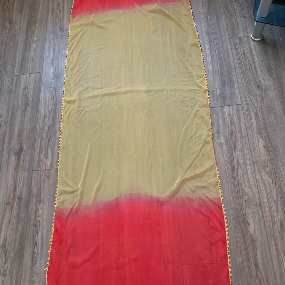 Elegant Red and Gold Women's Scarf